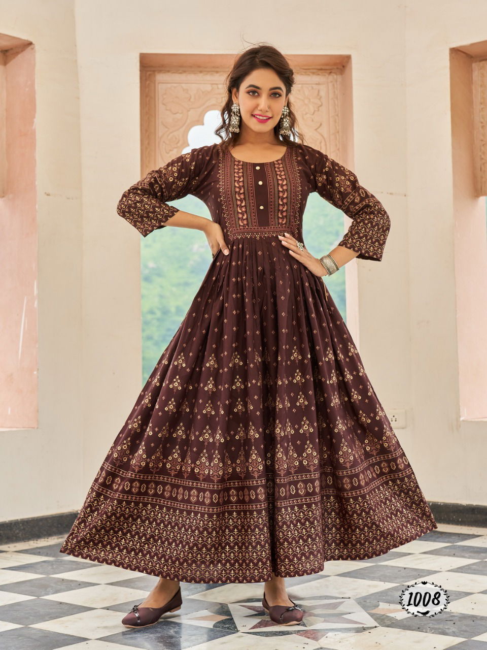 Radhika Honey 1 Rayon Printed Festive Wear Anarkali Kurti Latest Collection